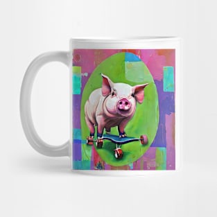 Pig on skateboard Mug